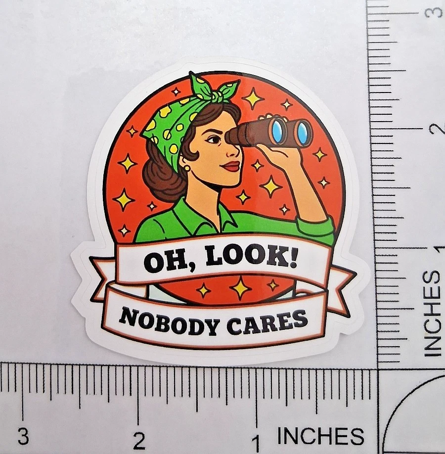 Nobody Cares Funny Humor Meme Waterproof Vinyl Decal Logo Sticker