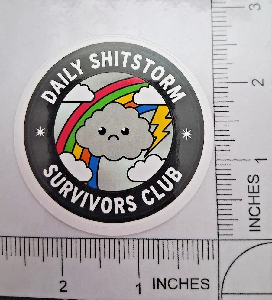 Daily Shitstorm Funny Humor Meme Waterproof Vinyl Decal Logo Sticker 2.5"x2.5"