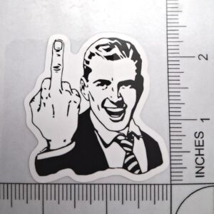 Middle Finger FU Meme Glossy Waterproof Vinyl Logo Decal Sticker 2.25"x2.25"