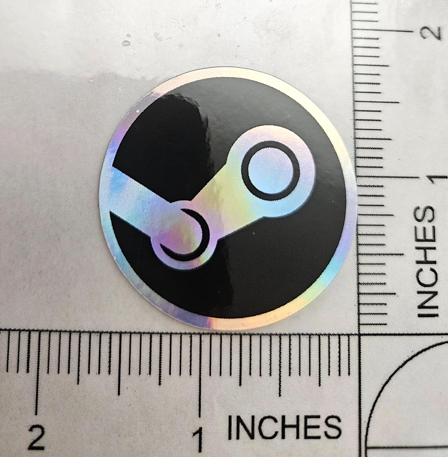 Steam Deck Machine HOLO Foil Badge Vinyl Sticker decal Logo 1.5"x1.5" Hologram