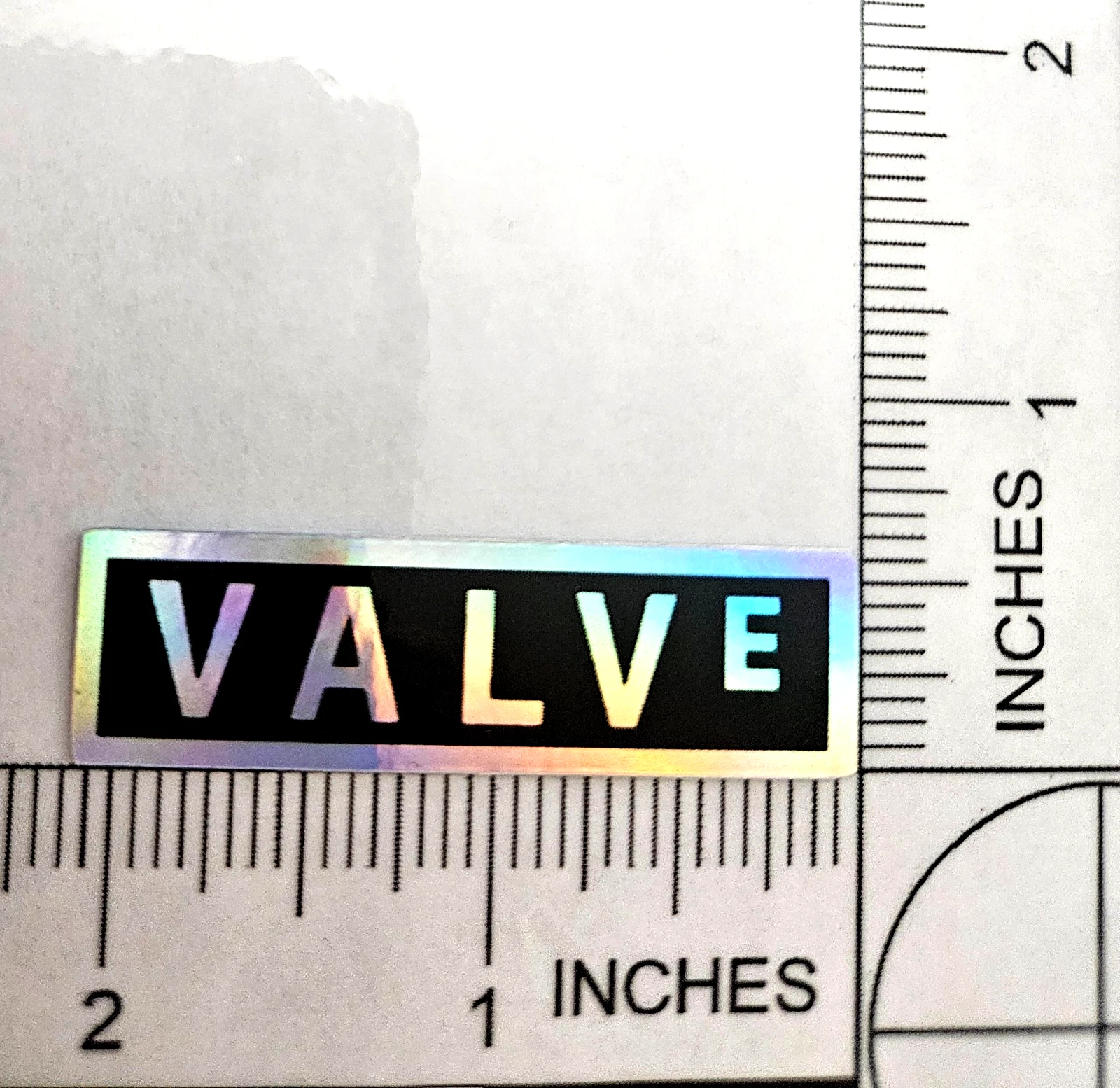 Valve Steam Deck Machine HOLO Foil Badge Glossy Vinyl Sticker decal Logo 2"x0.5" Hologram