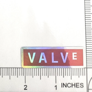 Valve Steam Deck Machine Orange HOLO Foil Badge Metallic Sticker decal Logo 2"x0.5"